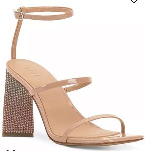 New INC Bixa Strappy Sparkle Heels
